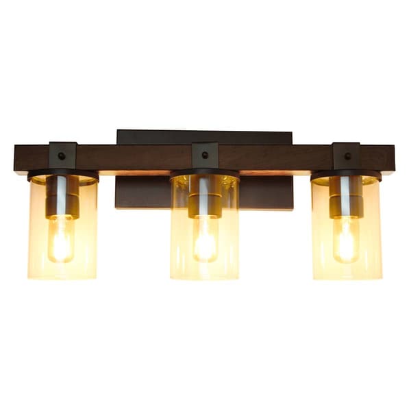Lalia Home Farmhouse Rustic Wood Look 3 Light Bath Vanity - image 