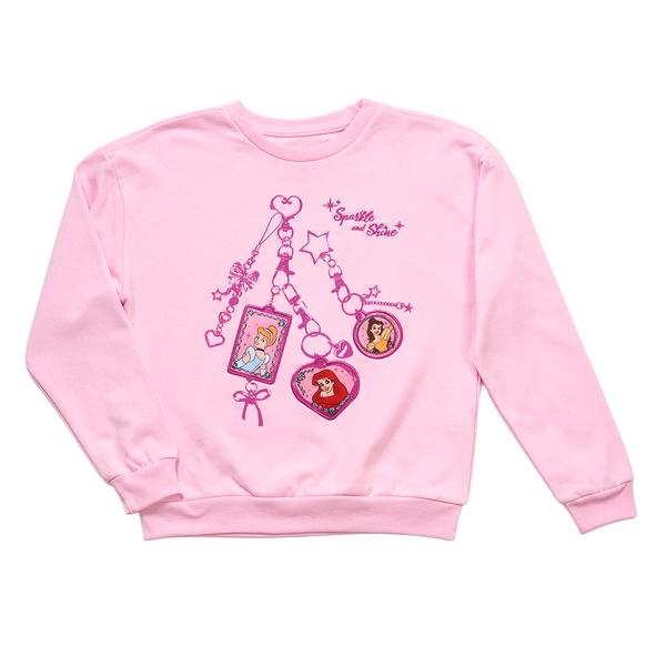 Girls (7-16) Disney Princesses Charms Fleece Lined Crew Neck