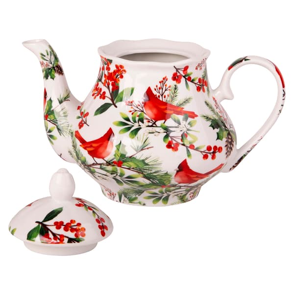 Home Essentials Holiday Cardinal Teapot