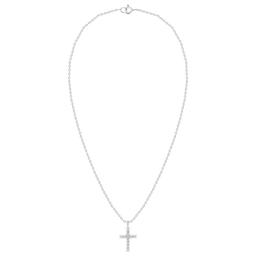 Nova Star® Sterling Silver Lab Grown Diamond Cross Pendant