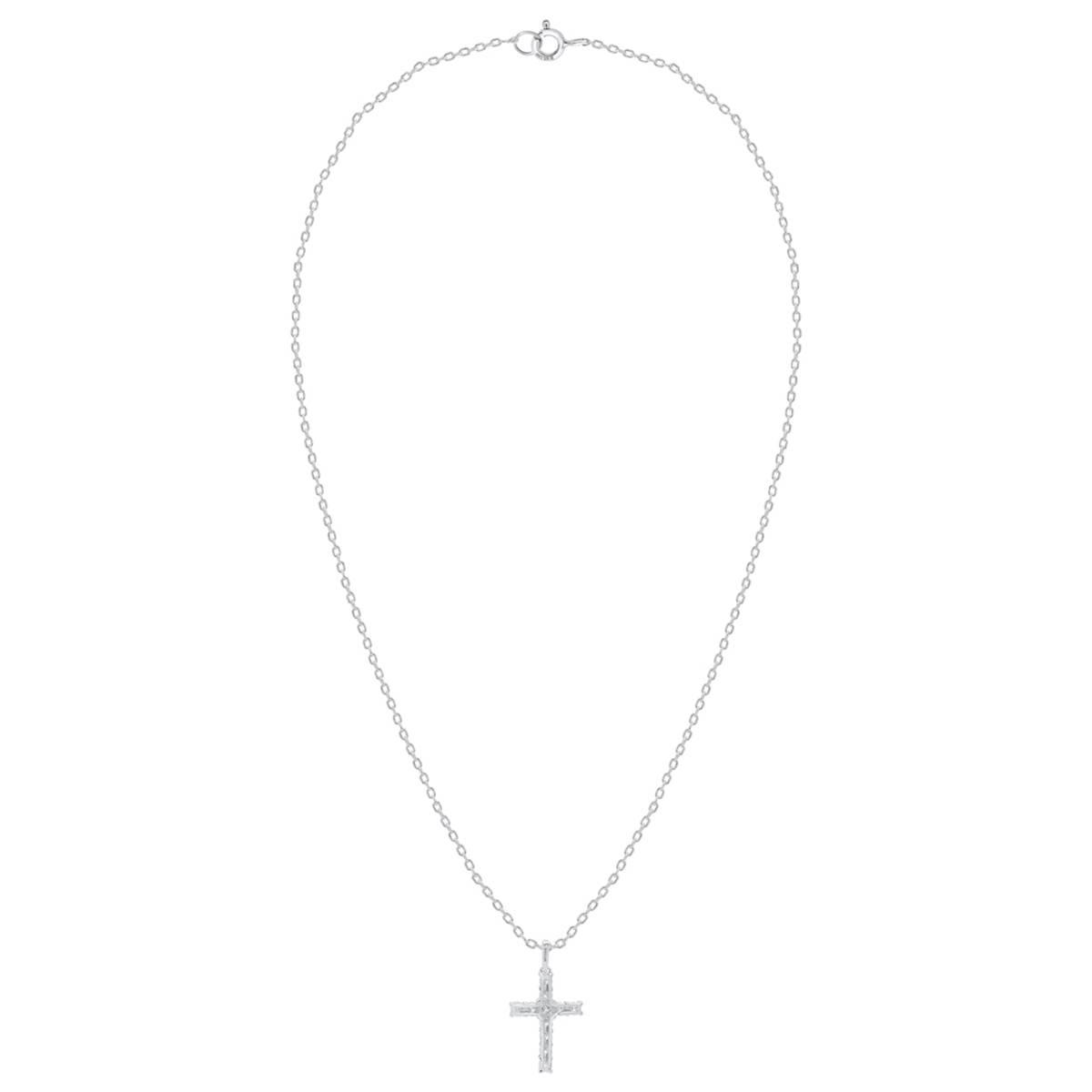 Nova Star® Sterling Silver Lab Grown Diamond Cross Pendant