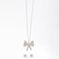 Rosa Rhinestones Bow Pendant Necklace and Earring Set - image 1