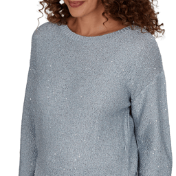 Womens Emaline Lavender Revelry Long Sleeve Sequin Sweater