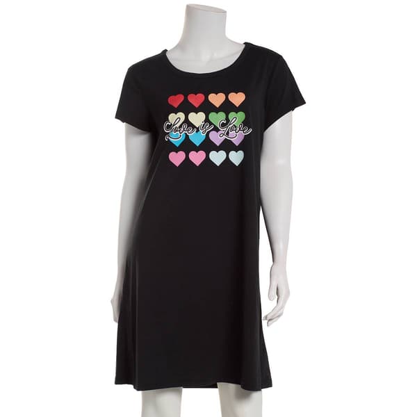 Womens Goodnight Kiss Short Sleeve Love Is Love Nightshirt