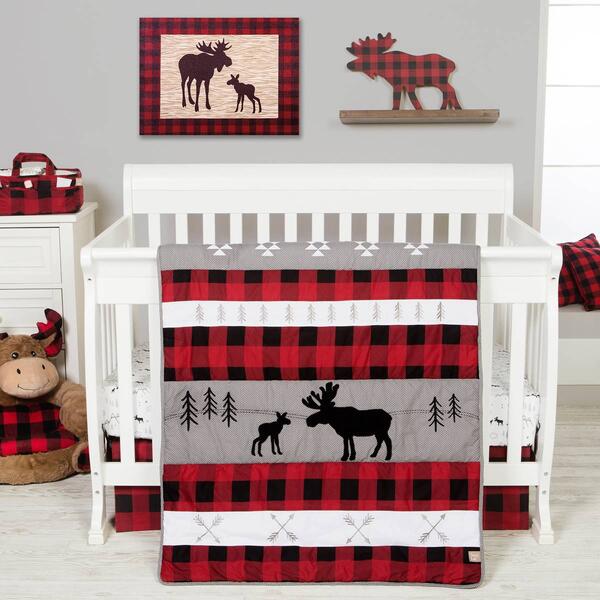 Trend Lab&#40;R&#41; Lumberjack Moose 3pc. Crib Bedding Set - image 