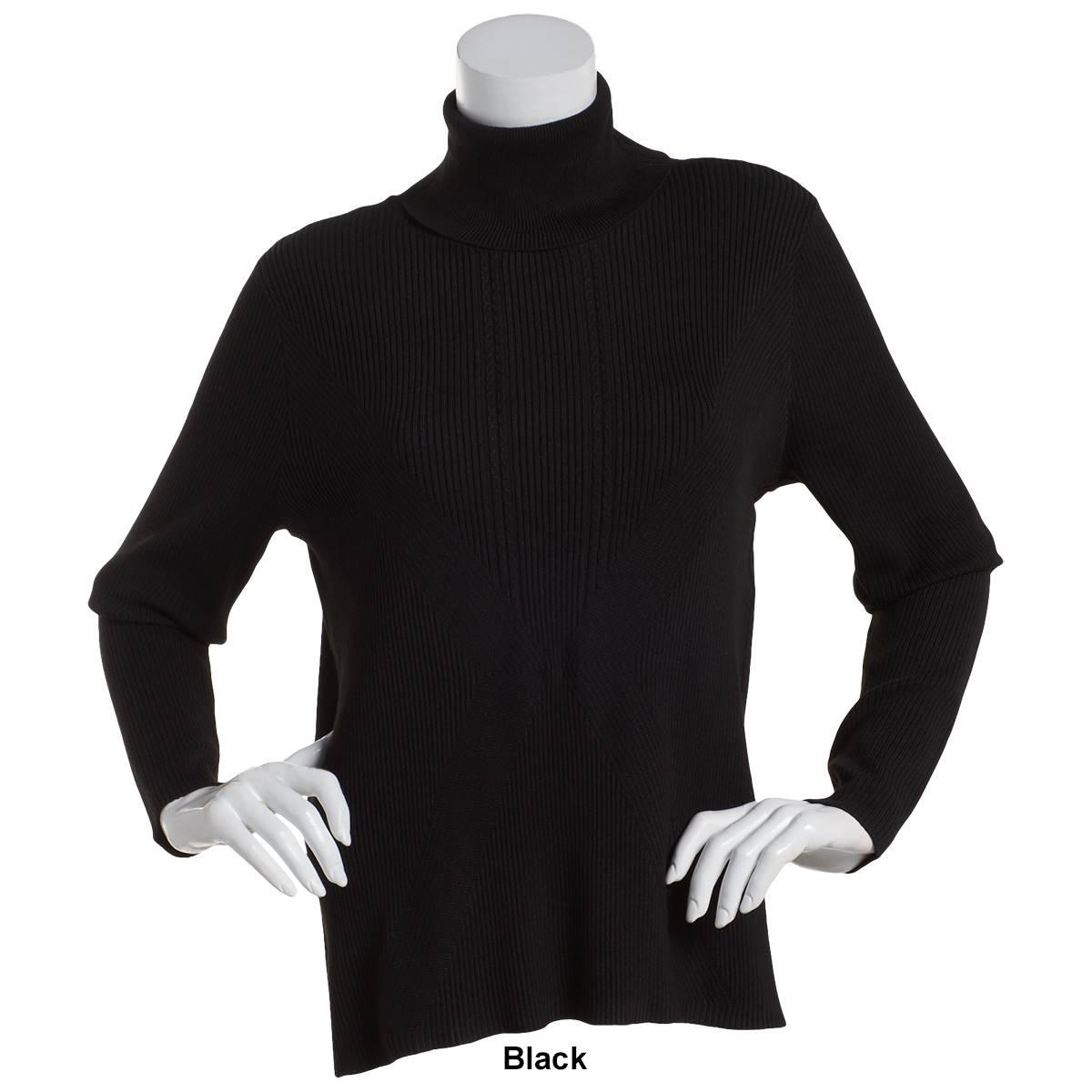 Womens Retrology Diagonal Rib Turtleneck Sweater