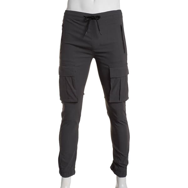Young Mens akademiks(R) Nylon Tech Solid Cargo Joggers