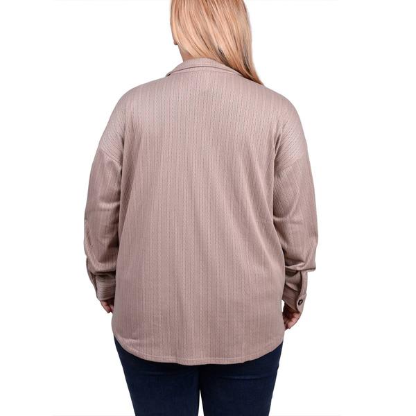 Plus Size NY Collection Long Sleeve Button Down Shacket