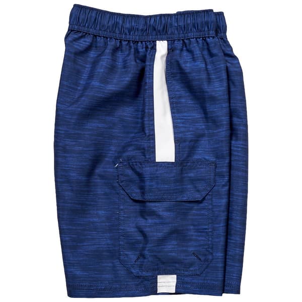 Young Mens SURFZONE® Navy Space Dye Swim Trunks