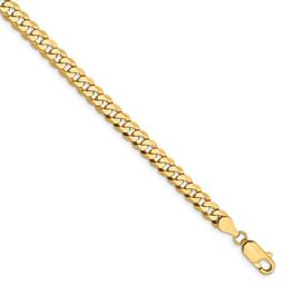 Mens Gold Classics(tm) 4.75mm. 14k Gold Beveled Curb Chain Bracelet