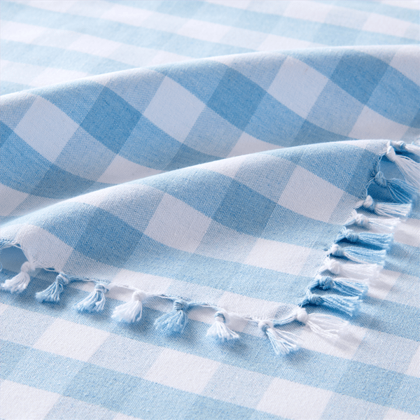 Threadmade Knotted Gingham Table Runner &amp; Napkins - Set of 4