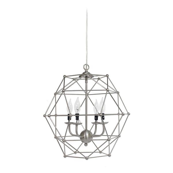 Elegant Designs Industrial 4 Bulb Hexagon Pendant Light
