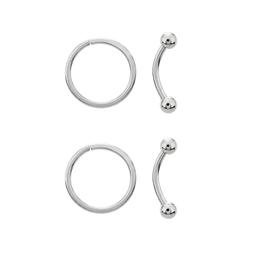 4pk. 16-Gauge Surgical Steel Curves & Hoops Set