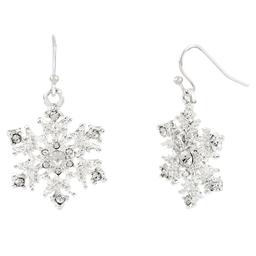 Crystal Snowflake Fishhook Earrings