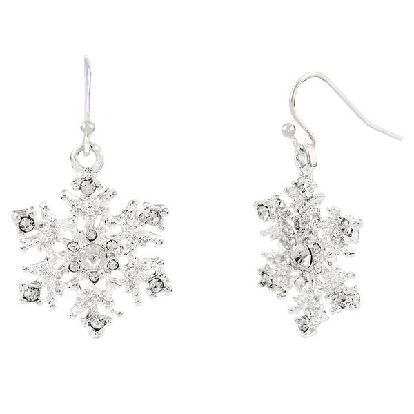 Crystal Snowflake Fishhook Earrings - image 