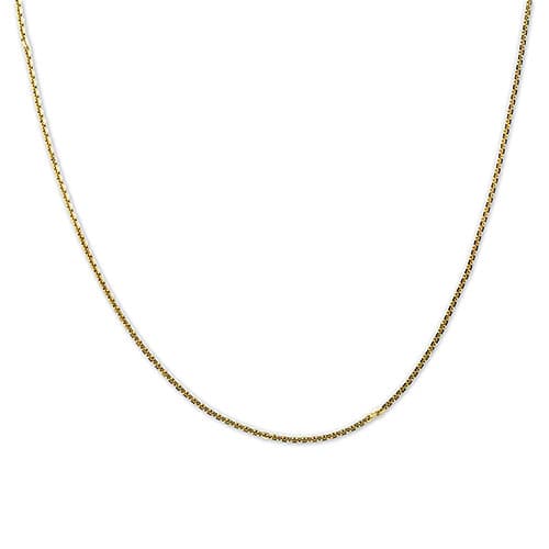 Gold over Silver 24in. Diamond Cut Flat Link Necklace - image 