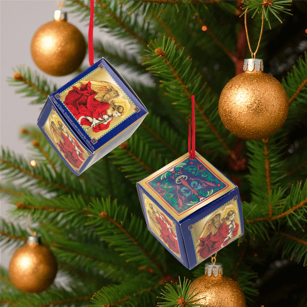 CC Christmas Decor 24pc. Trumpeting Angel Mini Gift Box Ornaments