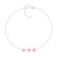 Barefootsies 3 Pink Cubic Zirconia Heart Row Anklet Bracelet - image 1