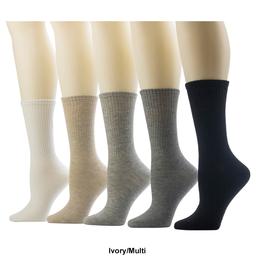 Womens Cuddl Duds® 5pk. Rib Welt Crew Socks