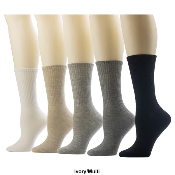 Womens Cuddl Duds&#174; 5pk. Rib Welt Crew Socks