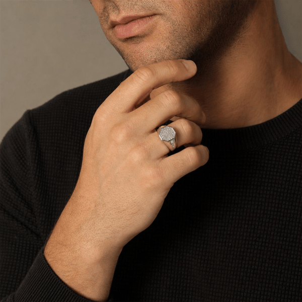 Mens Lynx Sterling Silver 3/4ctw. Lab-Grown Diamond Ring - 8R75SI