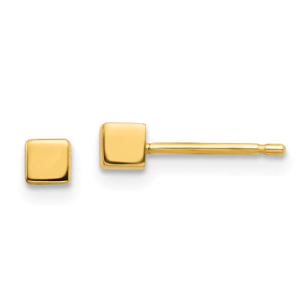 Gold Classics&#40;tm&#41; 14kt. Gold Square Stud Earrings - image 