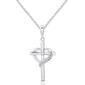 Natural Diamond Sterling Silver Cross Heart Pendant Necklace - image 1
