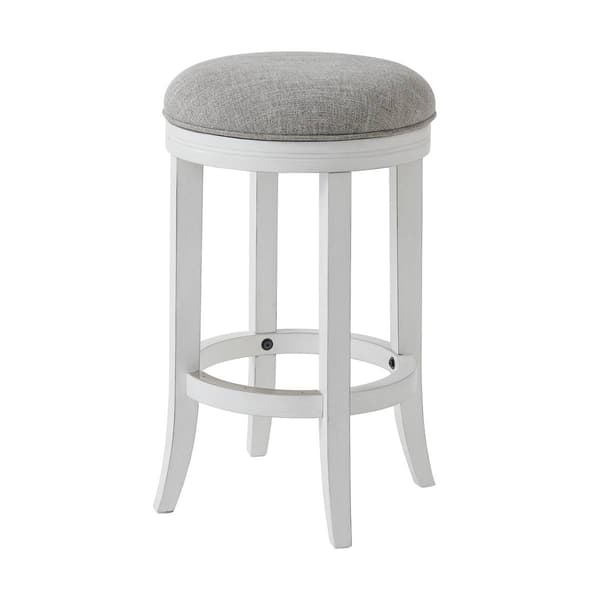 New Ridge Home Goods Avery Counter-Height Barstool - White - image 