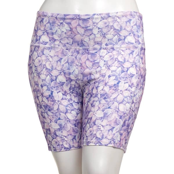 Womens Starting Point(R) Floral Bike Shorts - Purple - image 
