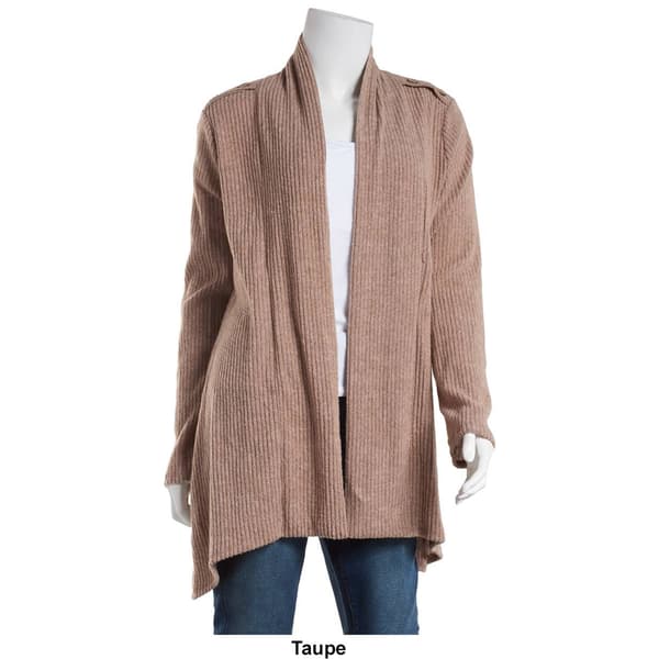 Womens Cure Open Front Cardigan w/Button Shoulder