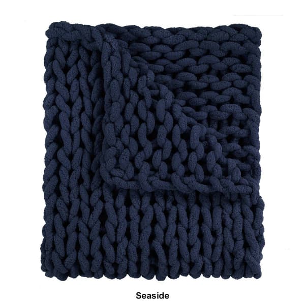 Donna Sharp Solid Chenille Knitted Throw Blanket