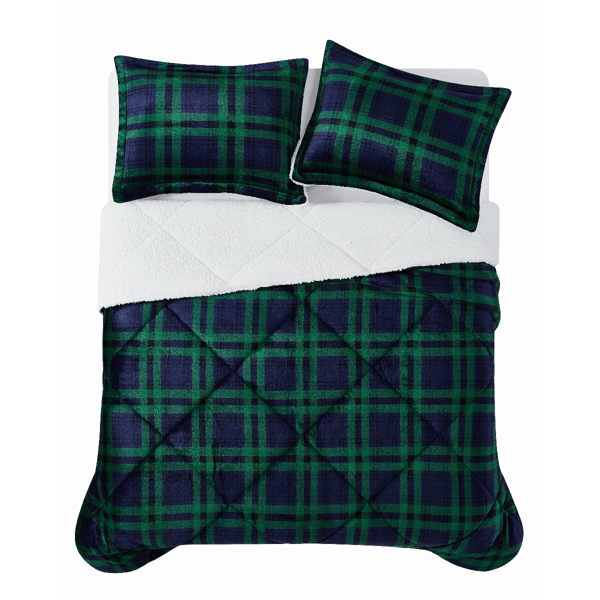 Truly Soft Cuddle Warmth Tartan Plaid 3pc. Comforter Set