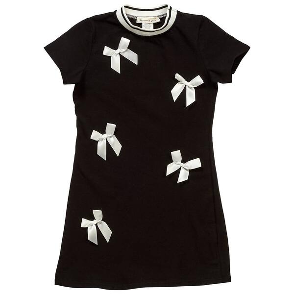 Girls &#40;7-12&#41; Dream Girl Short Sleeve T-Shirt Dress with Bows - image 