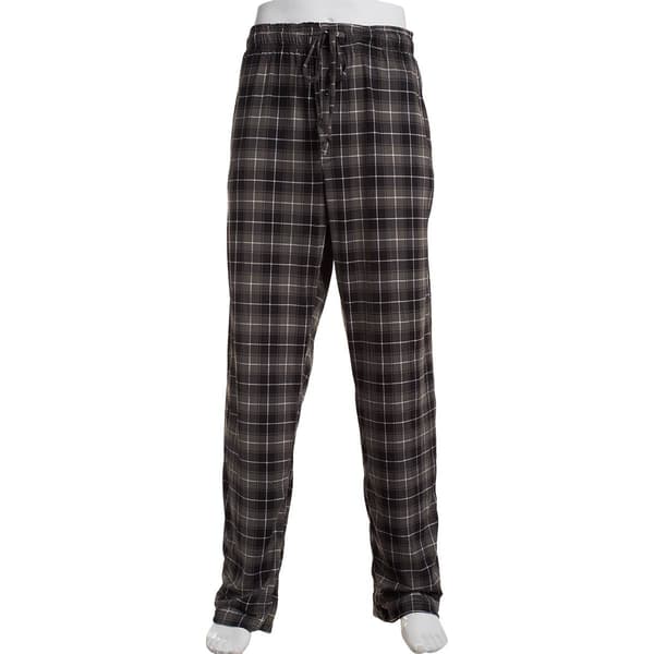 Mens Big & Tall Preswick & Moore(R) Black Plaid Pajama Pants - image 