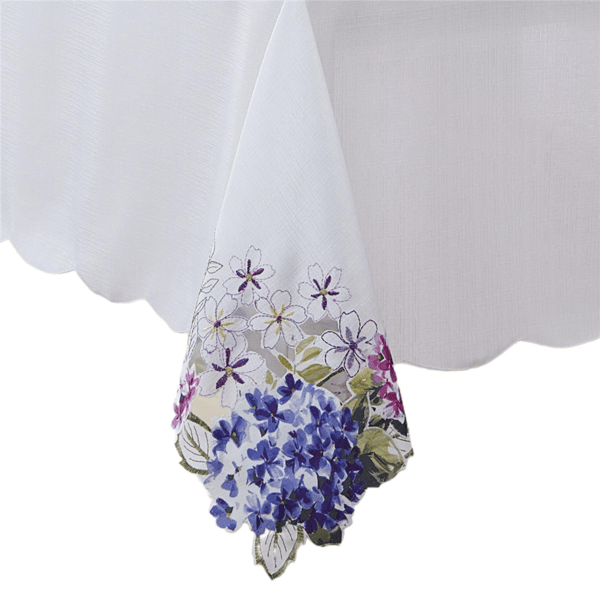 Threadmade Spring Hydrangea Floral Cutwork Tablecloth