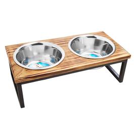 Indipets Luxe Craft Wooden Elevated Feeder