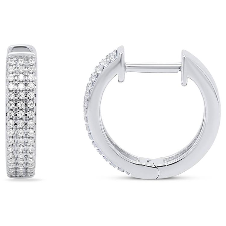 Diamond Classics(tm) Sterling 1/4ctw. Diamond 3-Row Hoop Earrings