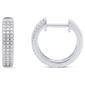 Diamond Classics(tm) Sterling 1/4ctw. Diamond 3-Row Hoop Earrings - image 1