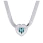 Gianni Argento Blue Topaz & Cubic Zirconia Heart Necklace - image 1
