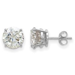 True Light(tm) 8.0mm Round Moissanite Basket Post Earrings
