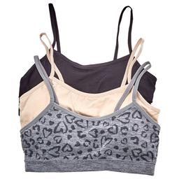 Girls Sweet Princess 3pk. Leopard/Solid Seamless Bralettes