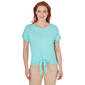 Womens Skye''s The Limit Soft Side Solid Rolled Cuff Tie Front Top - image 1