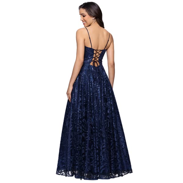 Juniors Blondie Nites Sequin Bow A-Line Dress