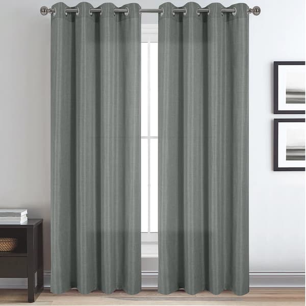 Modern Antiquity Faux Linen Grommet Panel Curtain