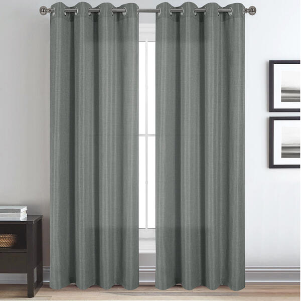 Modern Antiquity Faux Linen Grommet Panel Curtain - image 