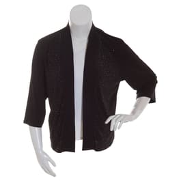 Plus Size R&M Richards Open Front Bead Cardigan