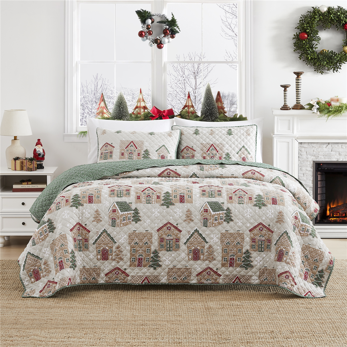 Avanti Gingerbread House 3pc. Reversible Quilt Set