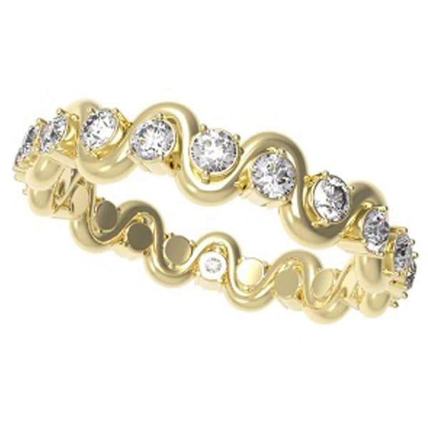 Ashley Cooper(tm) Gold Crystal Wave Eternity Band - image 
