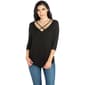 Womens 24/7 Comfort Apparel Criss Cross Neck Tee - image 1