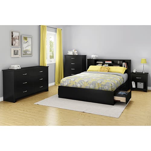South Shore Fusion Nightstand - Pure Black